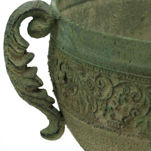 Floristik24 Vintage koppplantekar Metal Rustikk beger med håndtak H26cm Ø19cm