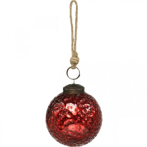 Floristik24 Vintage julekuler glass juletrekuler rød Ø8cm 4stk