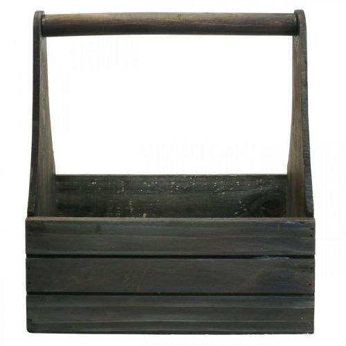 Floristik24 Vintage blomsterkasse plantekasse i tre brun 28×14×31cm