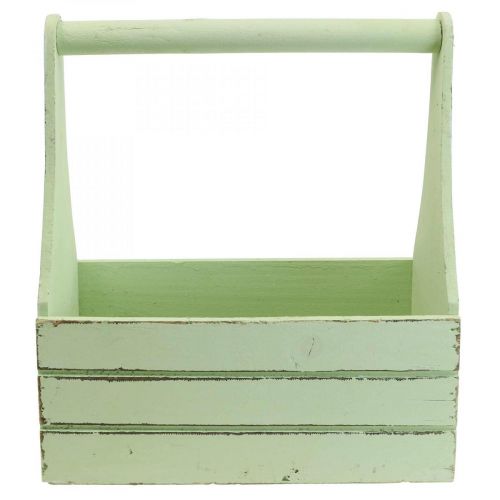 Floristik24 Vintage blomsterkasse plantekasse i tre grønn 28×14×31cm