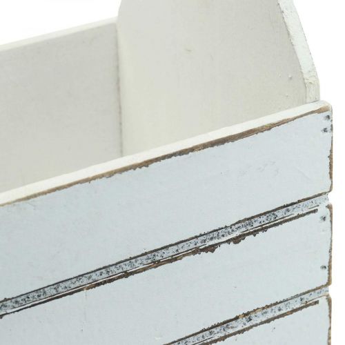 Floristik24 Vintage blomsterkasse plantekasse i tre hvit 28×14×31cm