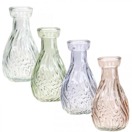 Vintage Vase Små Blomstervaser Farget Ø11cm H6cm 4stk
