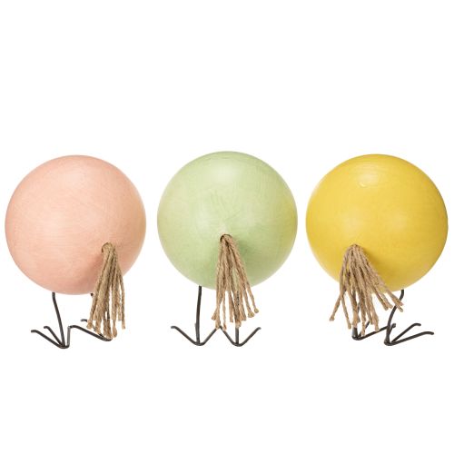 gjenstander Dekorative kyllingfigurer som et muntert blikkfang for vår og påske, 12 cm, 3 stk.