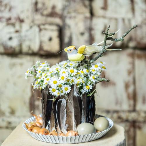 Floristik24 Fugl på klips oransje 14cm 8stk