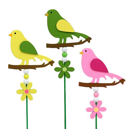 Floristik24 Fuglfarget rumpe. på stangen 12cm L30cm 15stk