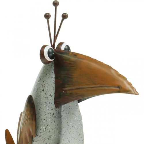 Floristik24 Metallfugl, dekorativ ravn, metalldekor, hagepynt 24,5cm