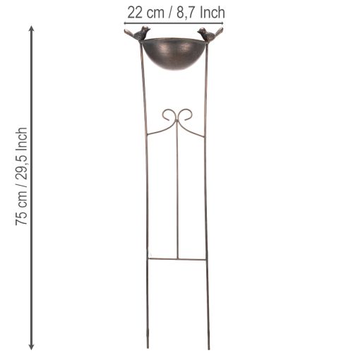 gjenstander Dekorativt fuglebad, blomsterskål med espalier, nostalgisk utseende, stilig hagetilbehør, 75 cm