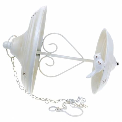 Floristik24 Fuglemater for å henge metallkrem, rist Ø21cm H27cm
