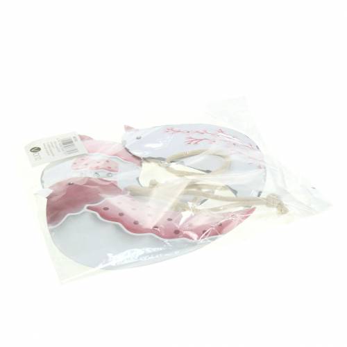 Floristik24 Hengefugl hvit, gammel rose assortert metall 9cm 3stk