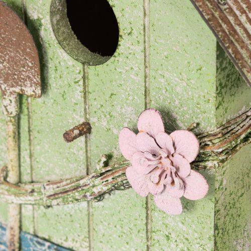 gjenstander Fuglehus med blomsterdekorasjon, romantisk landstedsdekorasjon, 19 cm