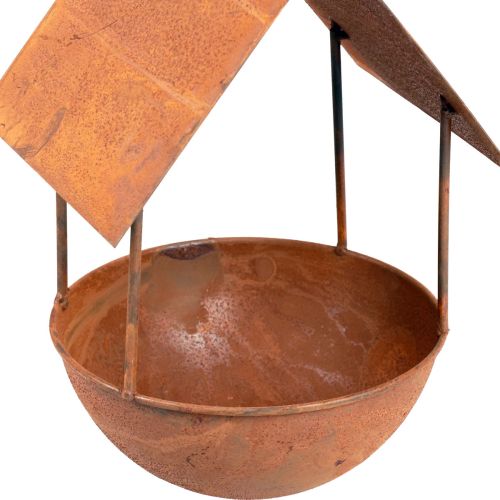 Floristik24 Dekorativt fuglehus fuglebad patina hagepynt 18,5×20×33cm