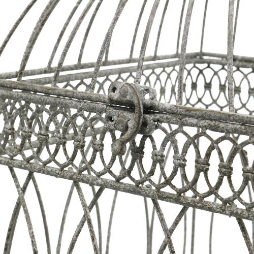 Floristik24 Fuglevoliere årgang kantet grå 21/17cm 2stk