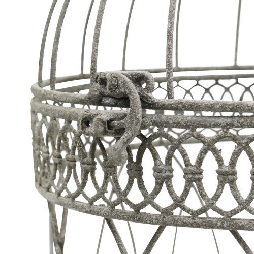 Floristik24 Fuglefugl vintage rund grå Ø22 / 18cm 2stk