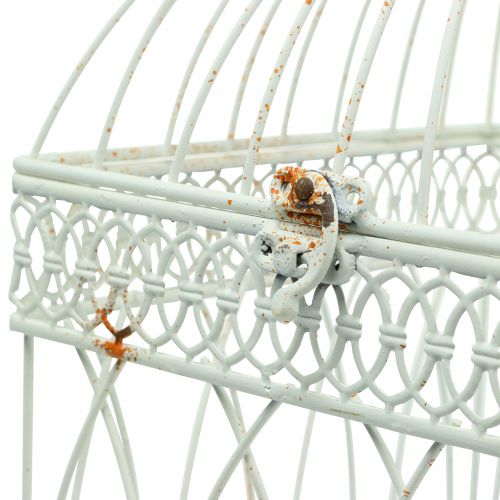 Floristik24 Bird aviary vintage firkantet hvit 21 / 17cm 2stk