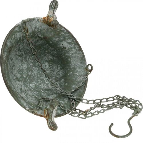 Floristik24 Fuglebad hengende fuglebad hage antikk look grå, hvit H47cm