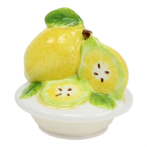 Floristik24 Oppbevaringskrukke med lokk sitron 15,5cm