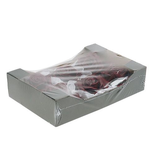 Floristik24 Voksrosa mørkerød Ø10cm 6stk