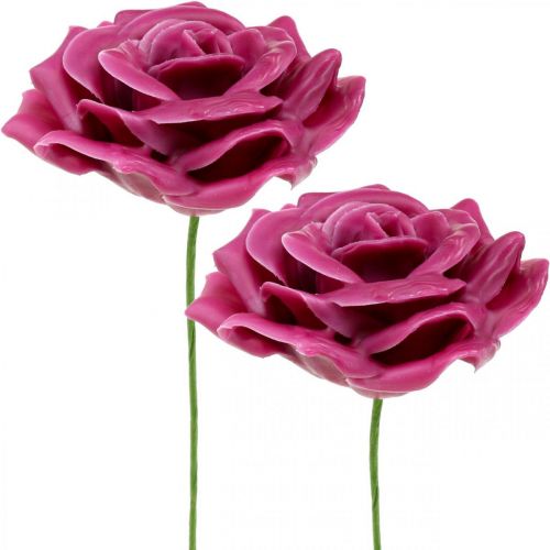 gjenstander Voksroser deco roser voksrosa Ø8cm 12p