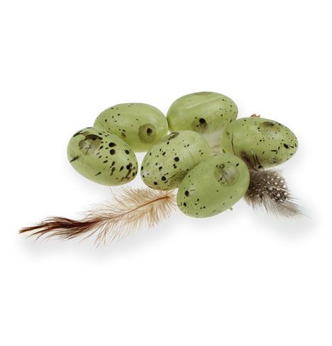 Floristik24 Vaktelegg med fjær 4cm 24stk