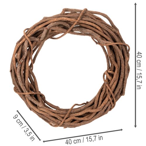 Naturlig piletrekrans som hobbykrans til blomsterdekorasjon, 40 cm | Floristik24.no
