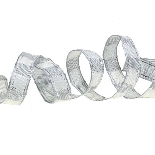 Floristik24 Julebånd grå 15mm 15m