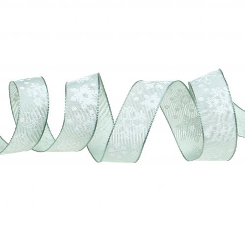 Floristik24 Julebåndmynte med snøfnugg 25mm 20m
