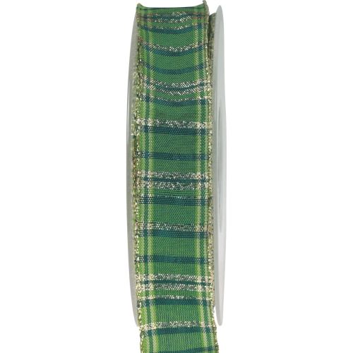 gjenstander Pyntebånd Skotsk julebånd grønt gull 25mm 20m