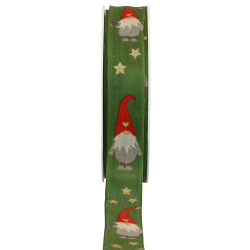 Julebånd Gnome Grønn 25mm 20m