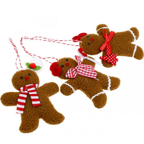 Floristik24 Julepynt pepperkakemannheng H9/10,5cm 3stk