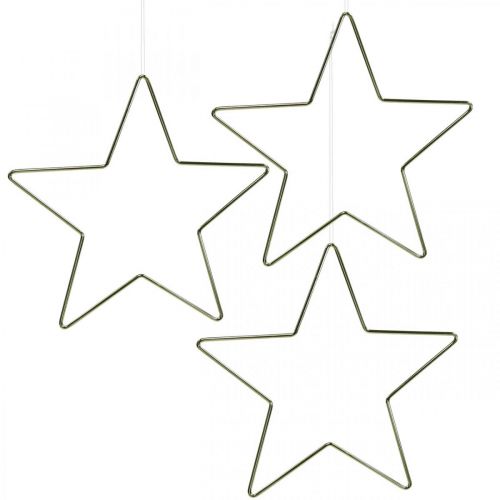 Julepynt metallstjerne gullstjerneanheng 15cm 6stk