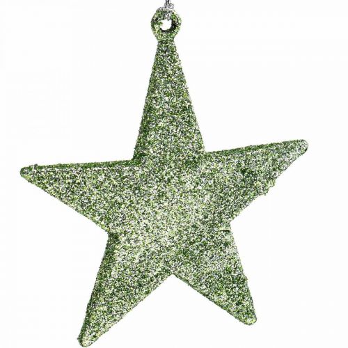 Floristik24 Julepynt stjerneheng mint glitter 10cm 12stk