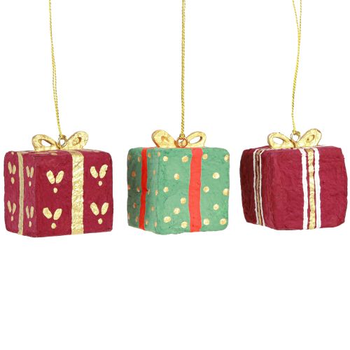gjenstander Juledekorasjon gavelapper av pappmaché 6 cm 3 stk