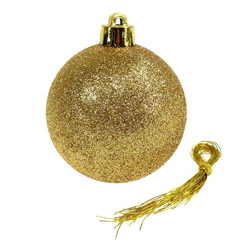 gjenstander Julepynt plastkule gull, brun blanding Ø6cm 30stk