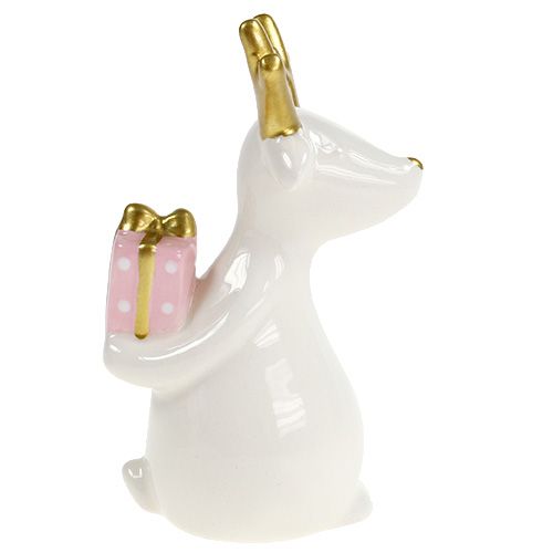 Floristik24 Julefigur reinsdyrhvit 11cm, 12cm 2stk