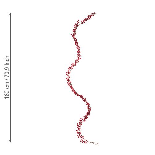 gjenstander Julegirlander kunstig bærgirlander rød 180 cm