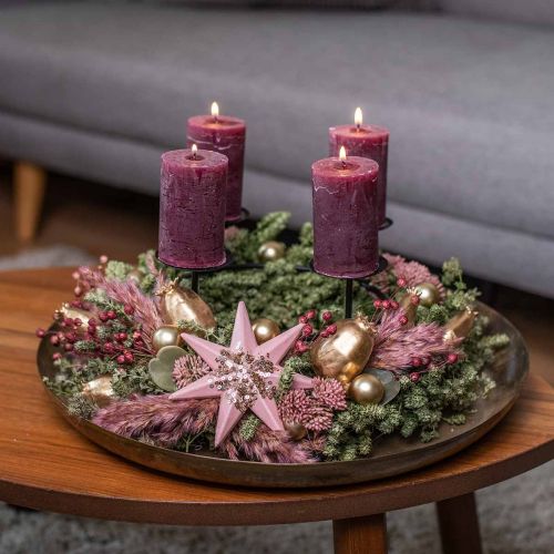 gjenstander Julekransdekorasjon grønn tørket blomsterkrans dørkrans lin urt festlig Ø34cm