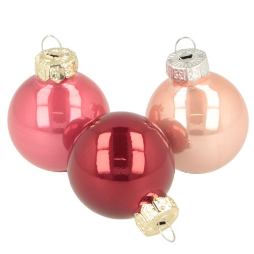 Julekule i glass, skinnende, 3 cm, 22 stk. kjøpe | Floristik24.no