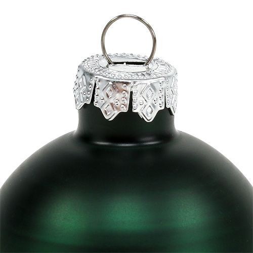 Floristik24 Julekule Ø4cm mørkegrønn 24 stk