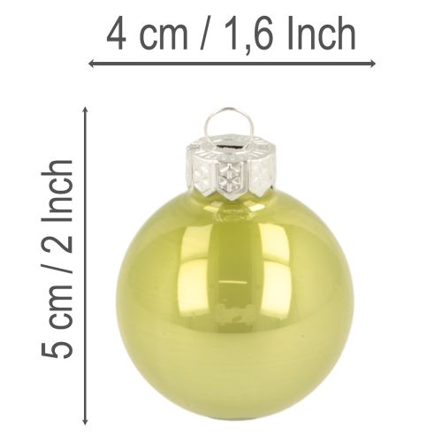 Julekulesett, fargerike julekuler, skinnende, 40 mm, 24 deler | Floristik24.no