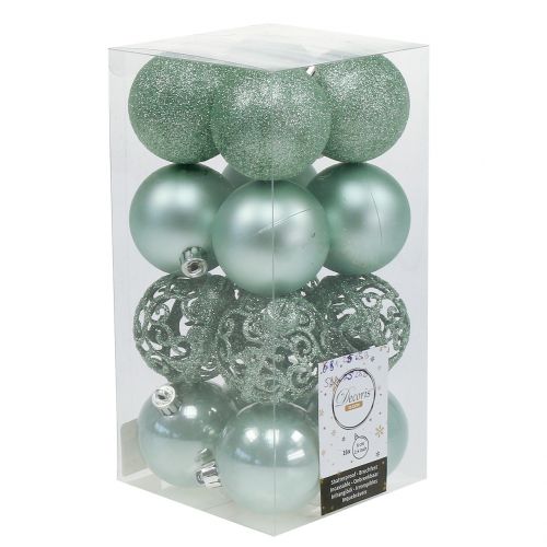 Floristik24 Julekule lysegrønn Ø6cm 16 stk