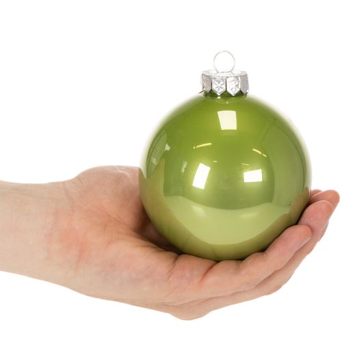 Skinnende julekuler, sett med 10, assorterte farger, 95 mm | Floristik24.no
