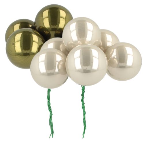 gjenstander Julekule glass speil bær oliven sølv Ø40mm 32 stk