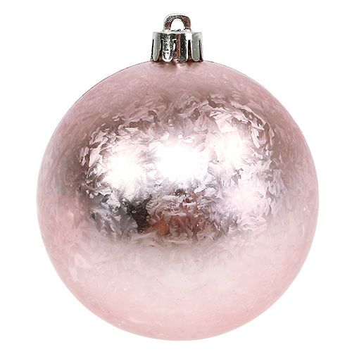 Floristik24 Julekuleplast Ø8cm lys rosa 3stk