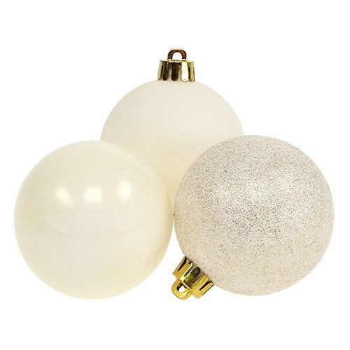 Floristik24 Julekule plastkrem Ø60mm 10stk