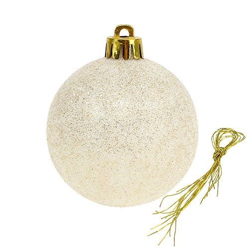 Floristik24 Julekule plastkrem Ø60mm 10stk