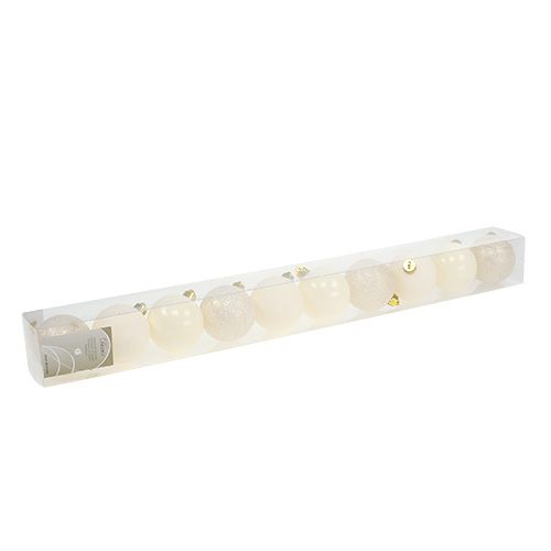 Floristik24 Julekule plastkrem Ø60mm 10stk