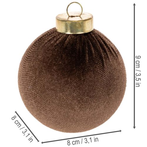 Julekuler, fløyelsutseende, blanding av varme farger, 8 cm, 12 stk. | Floristik24.no