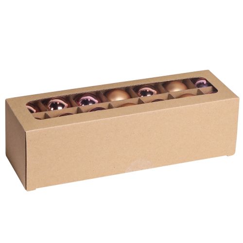 gjenstander Julekuler aprikosblanding trekuler glass Ø4cm 24 stk