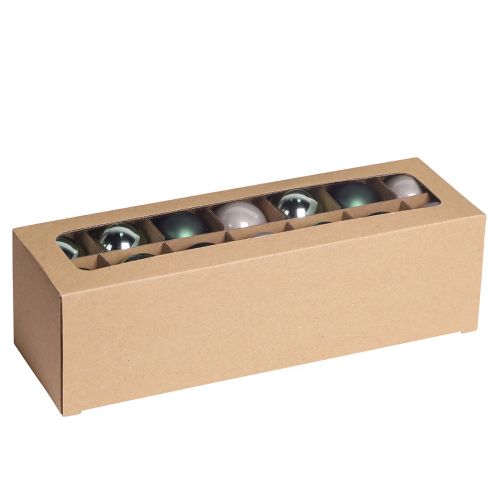 gjenstander Julekuler glasstrekuler grønn grå 4cm 24 stk