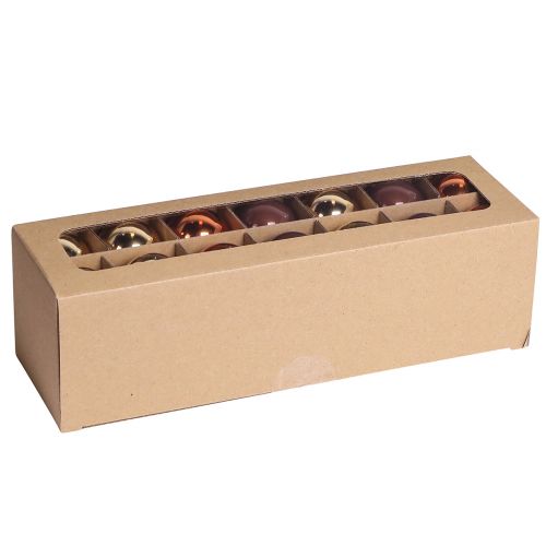 gjenstander Julekuler gullbrune blanding glasskuler Ø4cm 24 stk